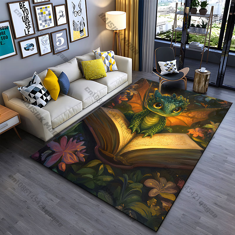 Outdoor Adventure Books - Tapis d'aventure magique avec dragon mignon,