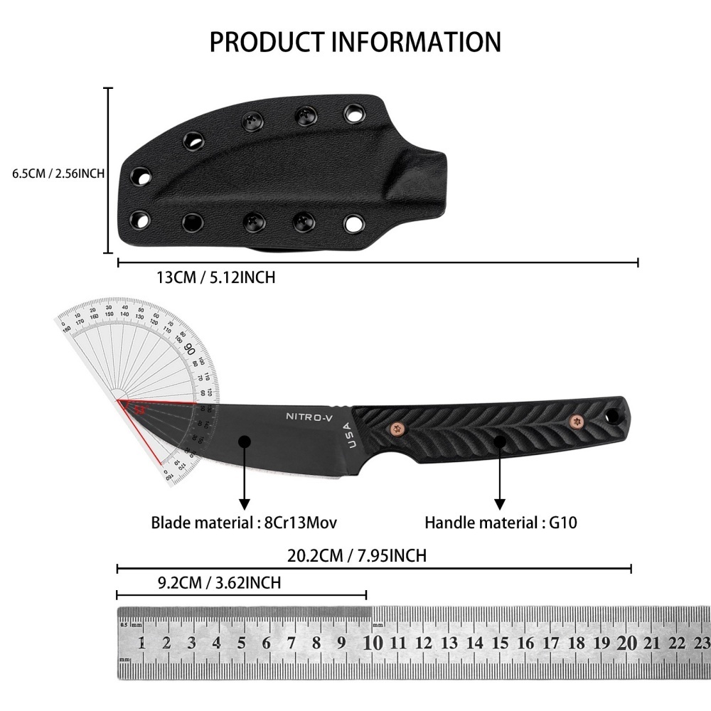 Couteau à lame fixe NITRO-V du - Survival Knife Full Tang avis et prix